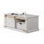Table basse de salon de style rustique blanc antique 1 pièce avec tablettes ouvertes