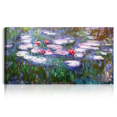 Water Lilies 1916–1919 by Claude Monet The World Classic Art Reproductions,Giclee Prints Framed Wall Art for Home Decor,Luxurious Embossing