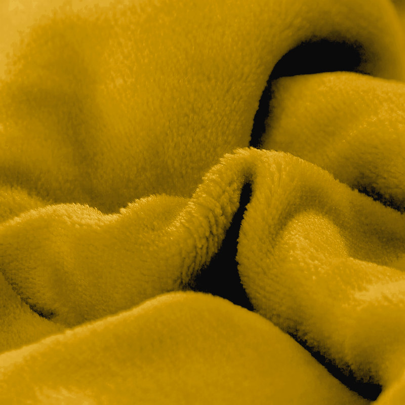 Sherpa Fleece Fur Thick Reversible Blanket Throw, Yellow, 130cm x 150cm
