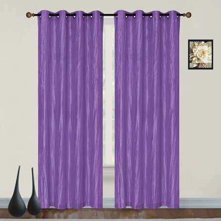 Maestas Crushed Silk 4 Panel Curtains Living Room Bedroom 54"Wx84"L Machine Washable Light Filtering Curtain