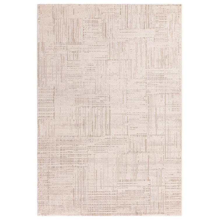 Sugna Geometric Criss Cross Beige Area Rug