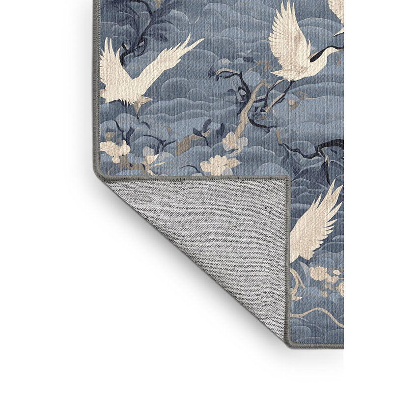 Machine Washable Gray Area Rug, Rectangle 5' x 8'