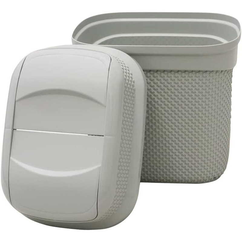 Gradin Plastic Touch Top Rubbish Bin 11L Knit Design Loop Plastic Push Top Bin With Removable Lid