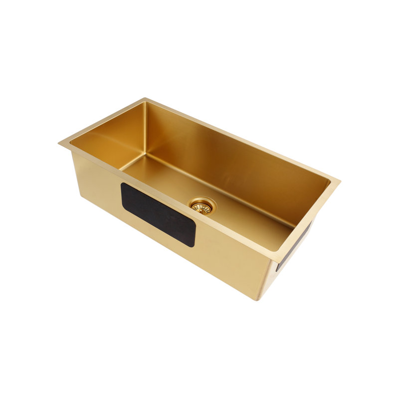 Évier de cuisine encastré à simple cuve encastrable 32 po x 19 po en acier inoxydable 32 po x 19 po, Or