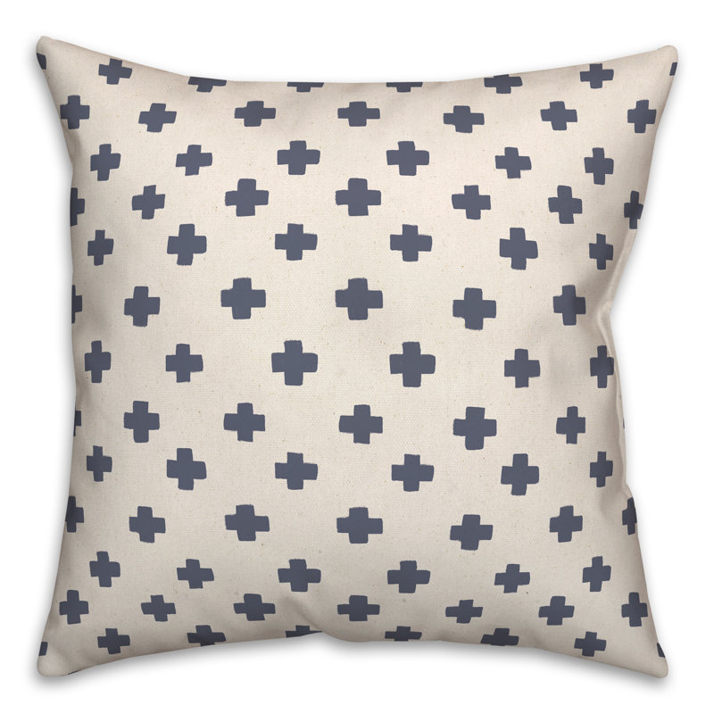 Housse et insert de coussin carré extérieur Swiss Cross 2, Bleu, 16 po x 16 po