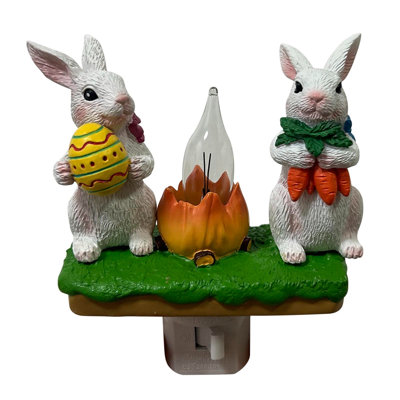 Bunny Bonfire Flashing Night Light Easter Socket Night Light Easter Rooms Decoration