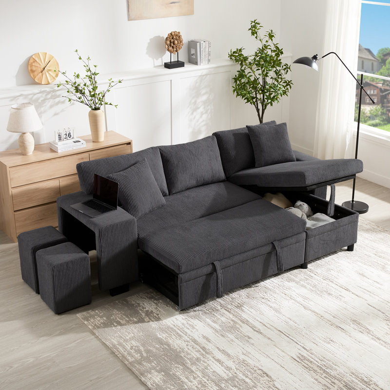 Sofa, Grey Corduroy, Grey
