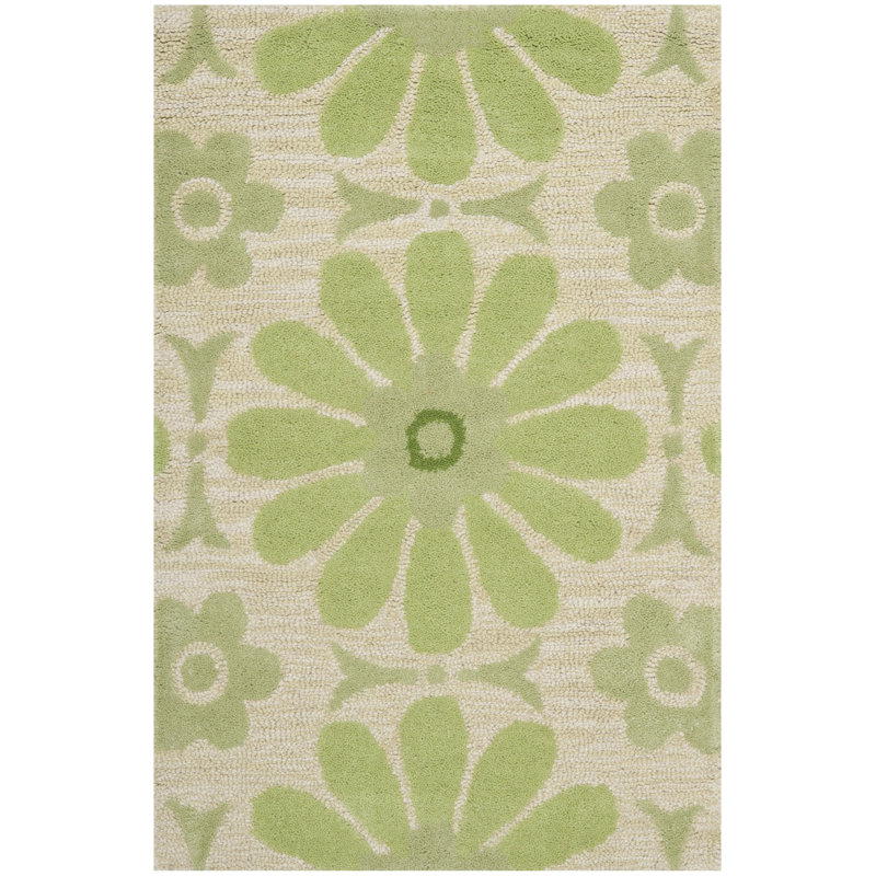 Claro touffeté à la main 80% laine; Tapis 20% coton, Rectangle 3 pi x 5 pi