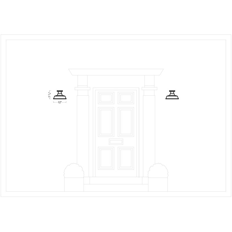 Blakeston 12'' W 1 - Bulb Outdoor Semi Flush Mount, Antique Bronze