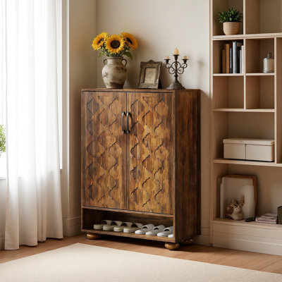 Armoire à chaussures de style naturel, armoire de rangement