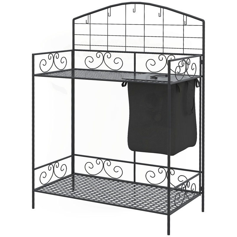 Versatile Folding Garden Workbench with Multiple Functionalities for Outdoor Use