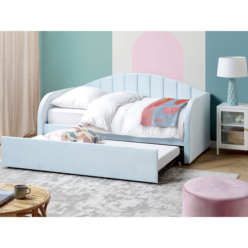 Amaryss Upholstered UK Single - DE 90 X 190 Cm with Trundle, Light Blue