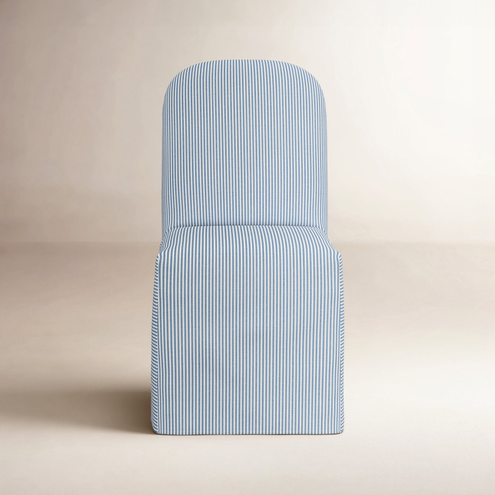 Maggie Slipcover Dining Chair, Prep Stripe Blue