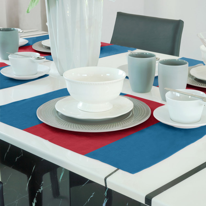 Récapitulatif de 18 po Mississippi Rebellion, Bleu poudre / milieu rouge, Polyester sergé