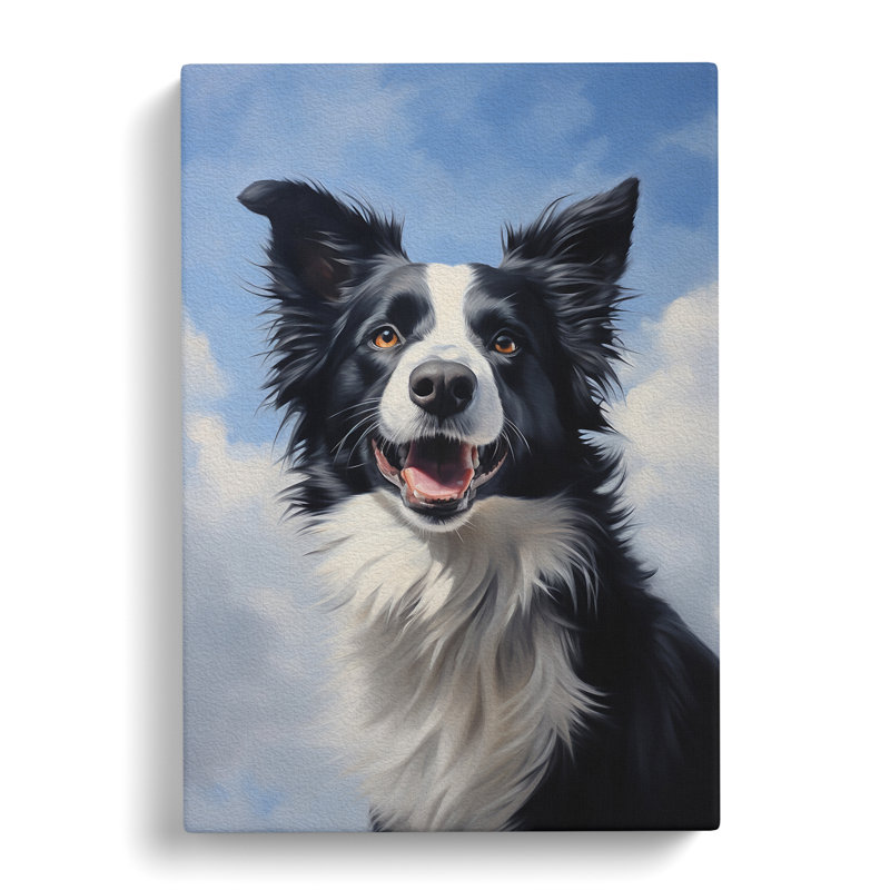 Border Collie Contemporary - Wrapped Canvas, 50cm H x 35cm W x 3cm D