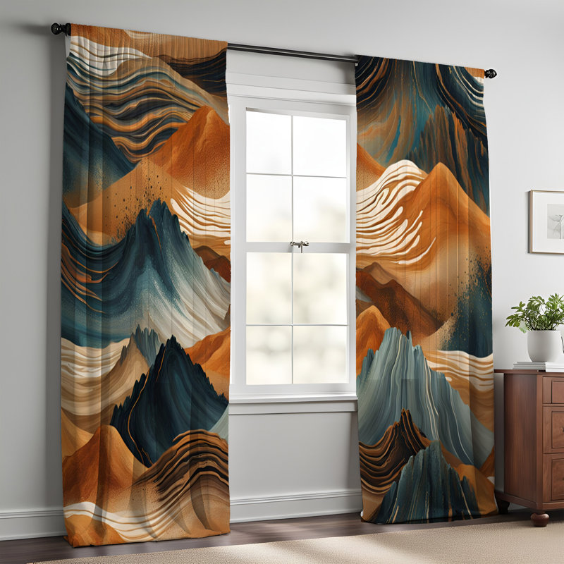 Paire de rideaux semi-transparents en polyester Efric, L 20 po x L 61 po