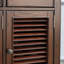 Banc de rangement pour chaussures en bois massif noyer foncé