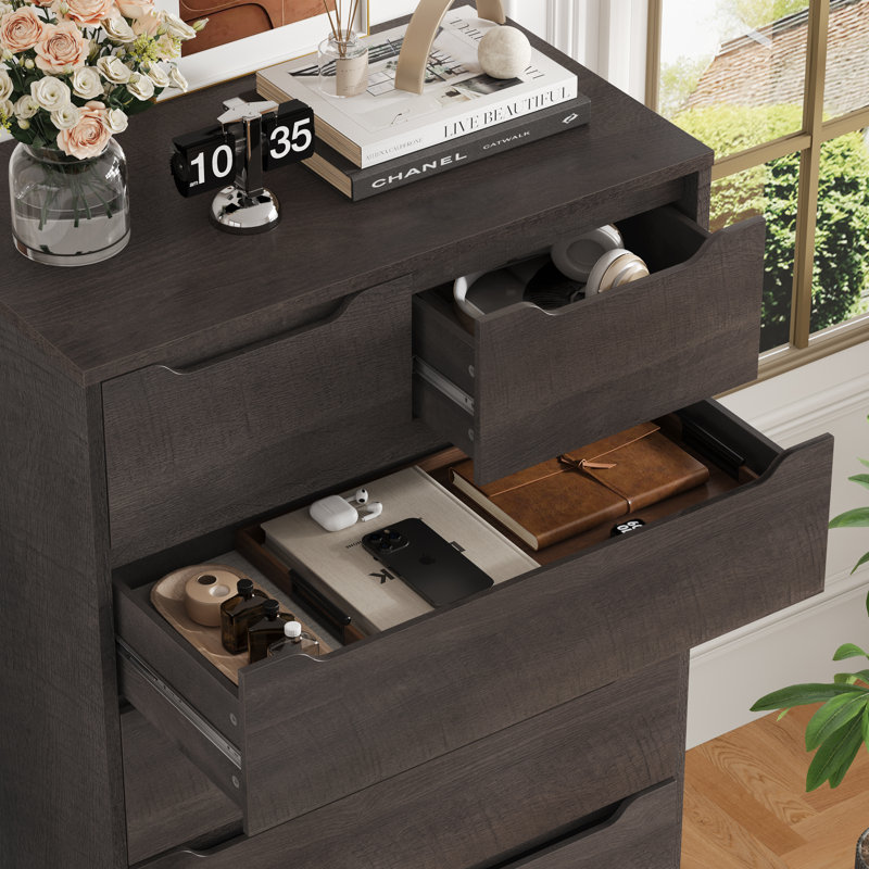 Commode 7 tiroirs, Marron foncé