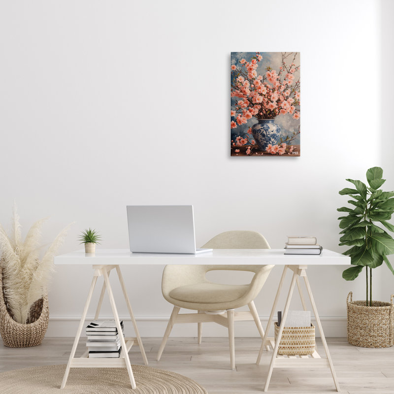 Art mural sur toile détaillé "Cherry Blossom" par Roozbeh Bahramali, H 24 po x l 16 po