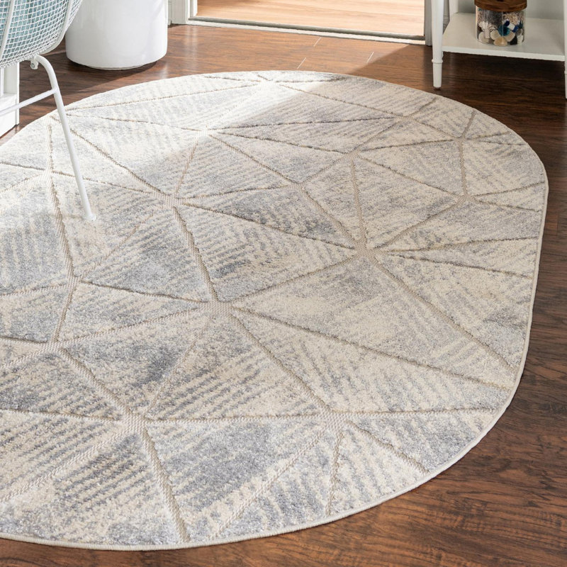 Flaxton Geometric Indoor Rug, Oval 7'10" x 10'