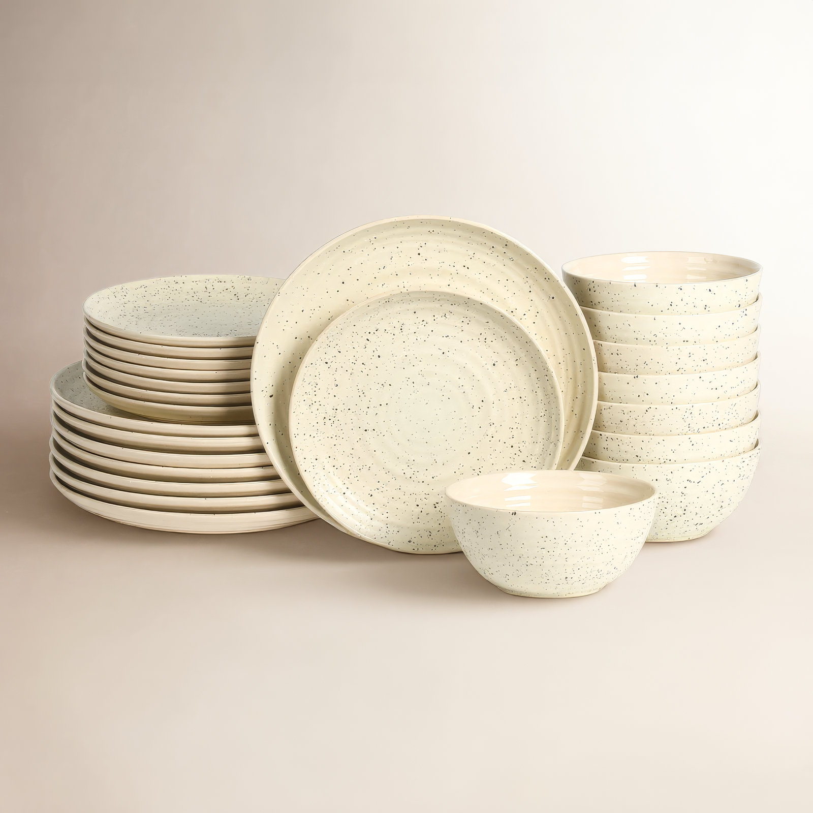 Dua Stoneware Dinnerware Set, White