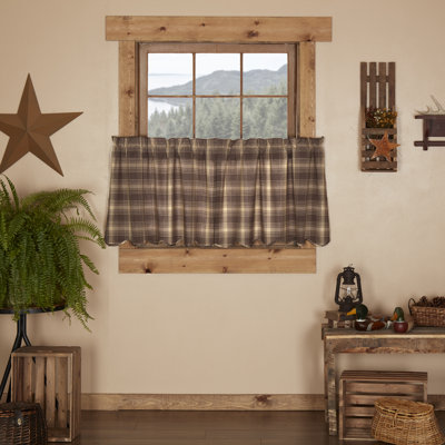 Castlekeep Cotton Plaid Tailored Cafe Curtain