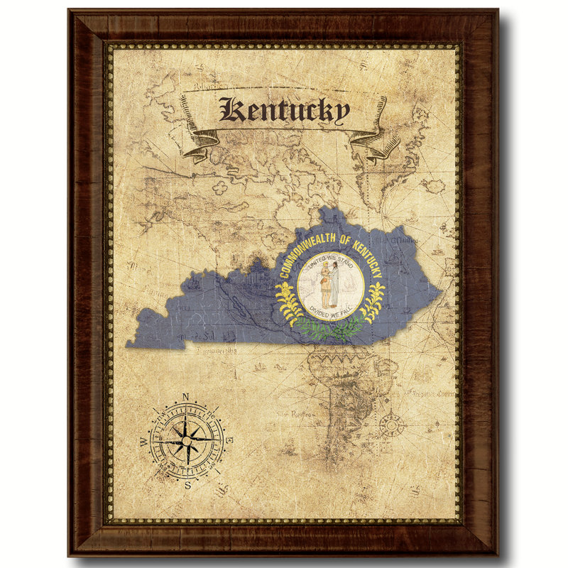 Kentucky State-impression d’art graphique sur toile encadrée