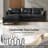 Amando 101"W Mid-Century L-Shape Genuine Leather Reversible Modular Sectional Sofa-2010619746