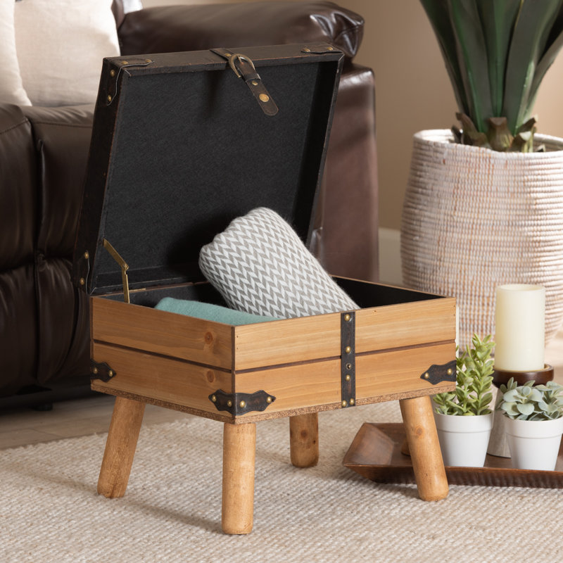 Drewie Faux Leather Ottoman