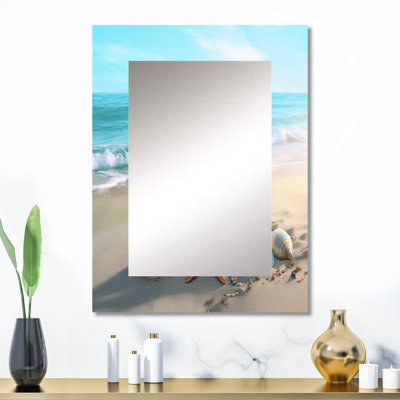 Coastal Seashore - miroir mural unique de plage, miroir moderne, impression d'art en métal