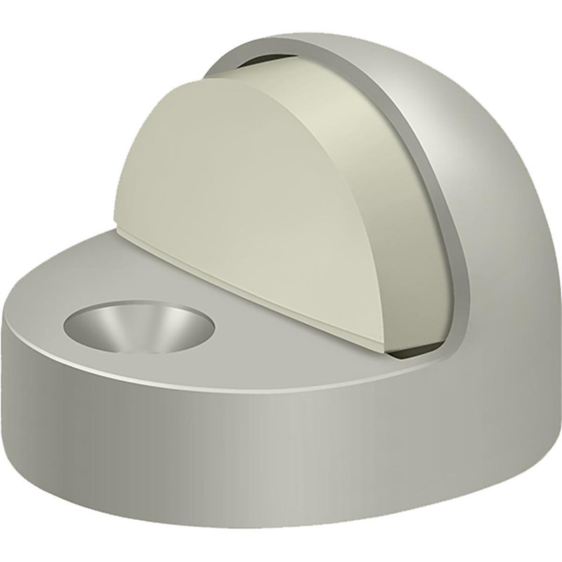 Deltana DSHP916U3 Dome Stop High Profile, Solid Brass in Polished Brass, Brushed Nickel