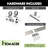 Brushed Nickel Top Mount T-Shape Design Non-Bypass Single Track Two Door Hardware Kit (Door Not Included)-36324640