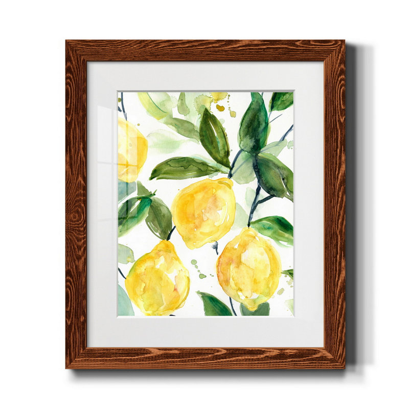Lemony Branch II - Reproduction d'art sur papier encadrée, H 24 po x l 18 po x P 1,5 po, Érable