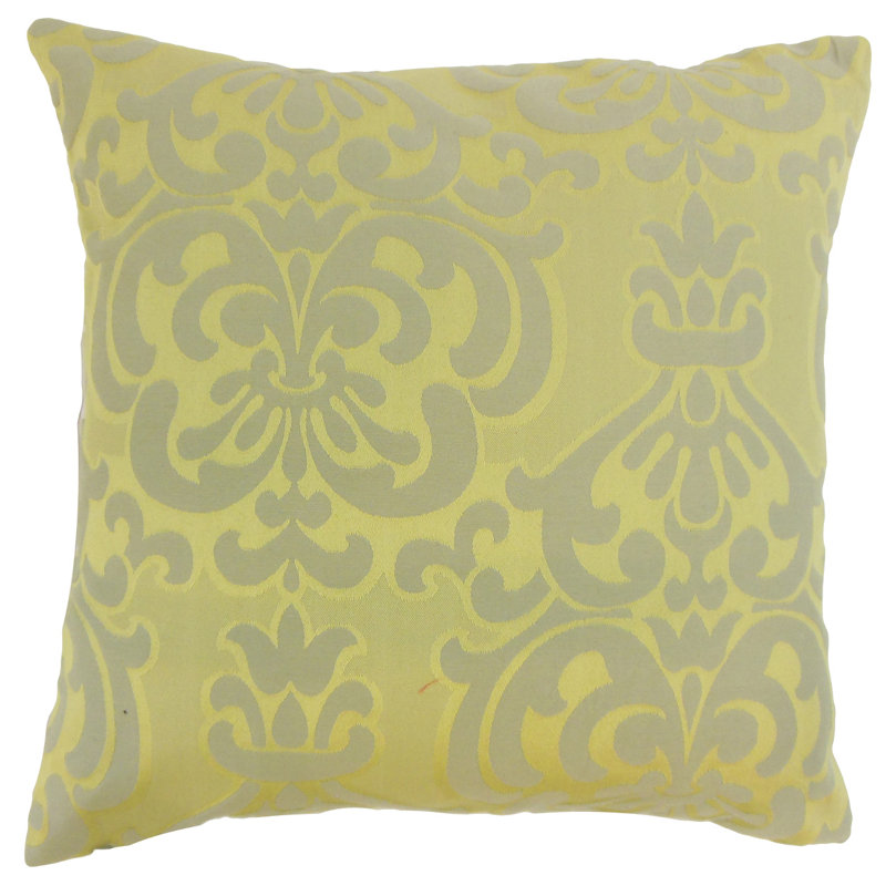 Housse de coussin sarane damassé, 20 po x 20 po, Lichen