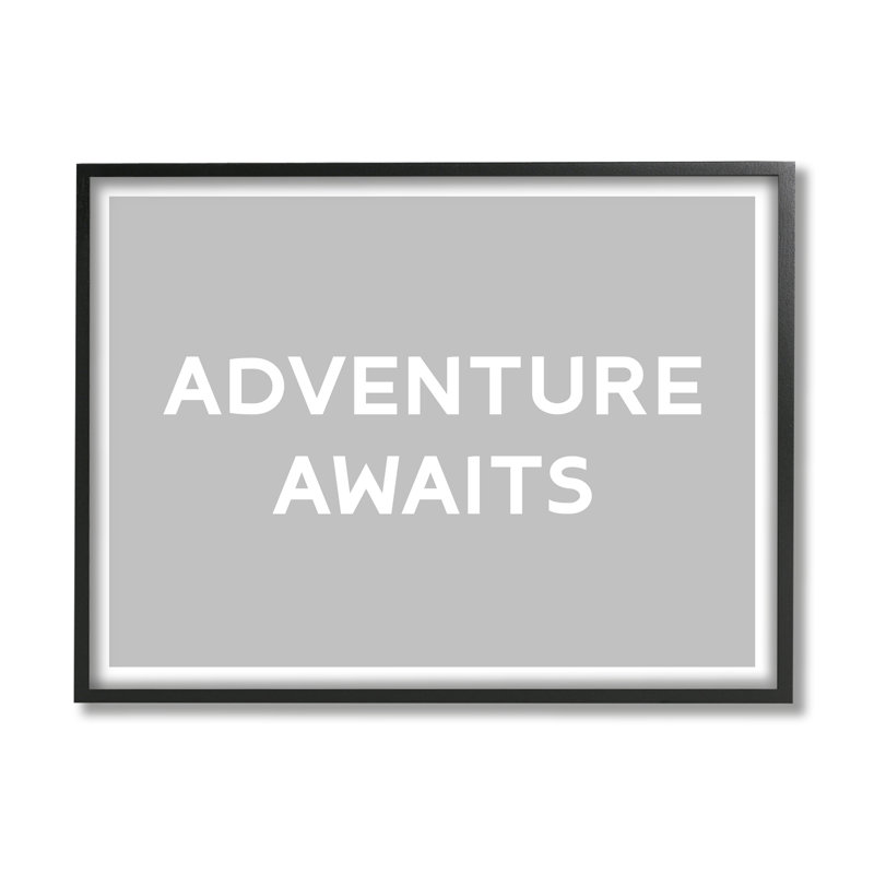 «Au-631-Giclee Adventure Awaits Inspirational» par Lil 'Rue, impression, Giclée encadrée noir minuit