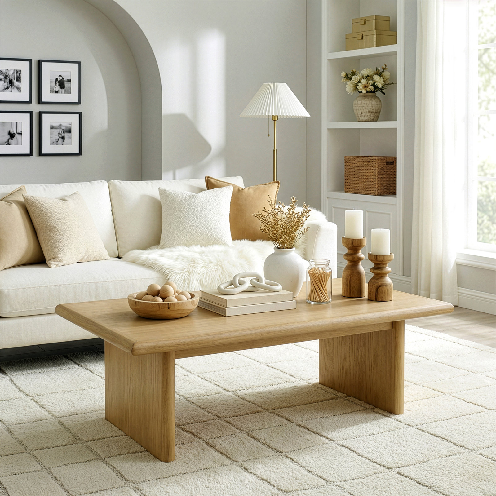 Soleil 42" Coffee Table, Blonde Oak