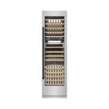 ZLINE Autograph 24 in. Stainless Steel 100 Bottle Column Wine Cooler w/ Black Accents