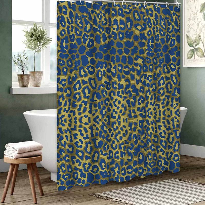 Rideau de douche bleu imperméable, rideaux de douche pour la salle de bain avec 12 crochets, L 72 po x l 78 po