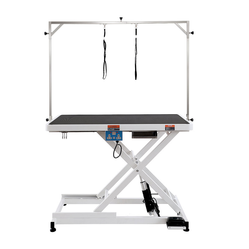 White Adjustable Stainless Steel Electric Pet Grooming Table