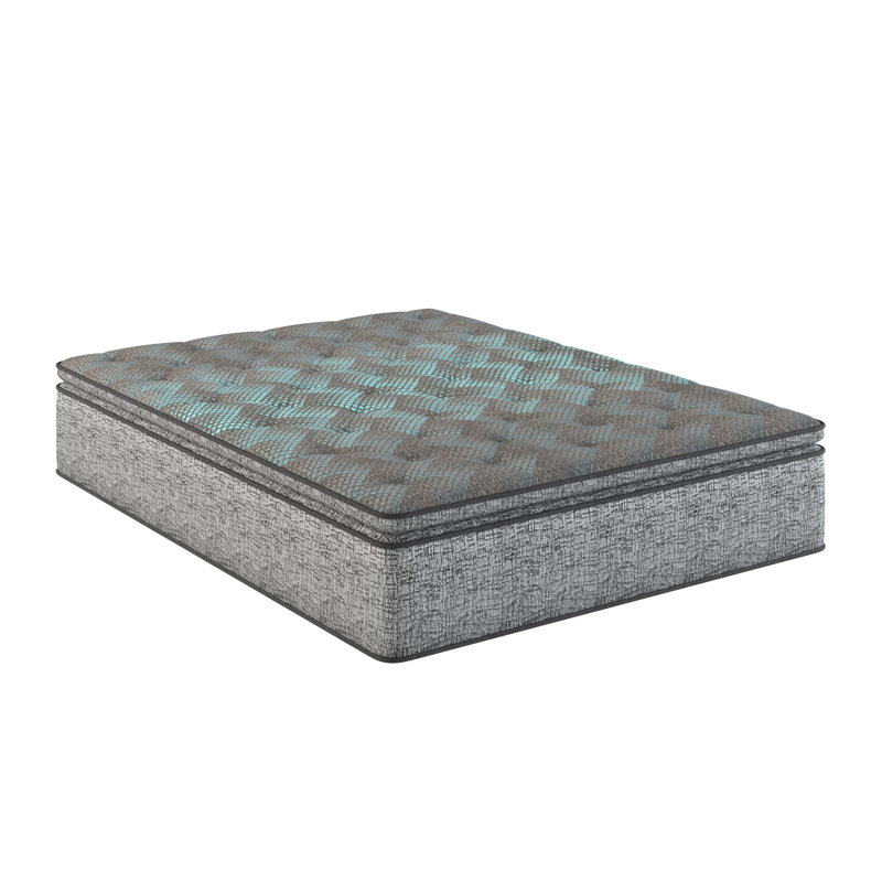 Très grand matelas très grand de 12 po Euro: confort, ressorts ensachés individuels et mousse - gris + matelas bleu avec sommeil maximisé