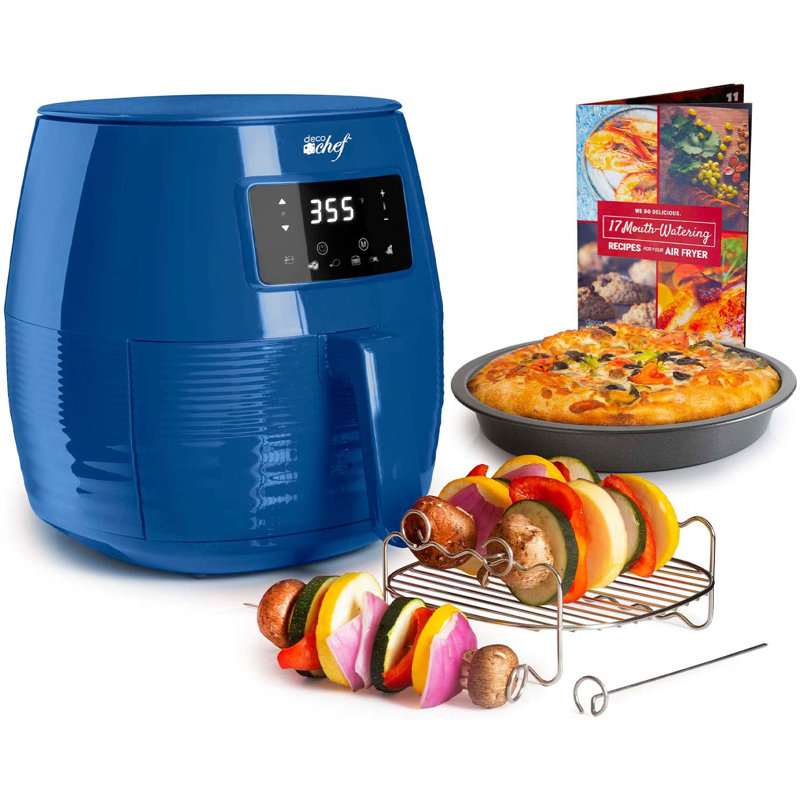 Deco Chef 5.8 Qt Blue Digital Electric Air Fryer