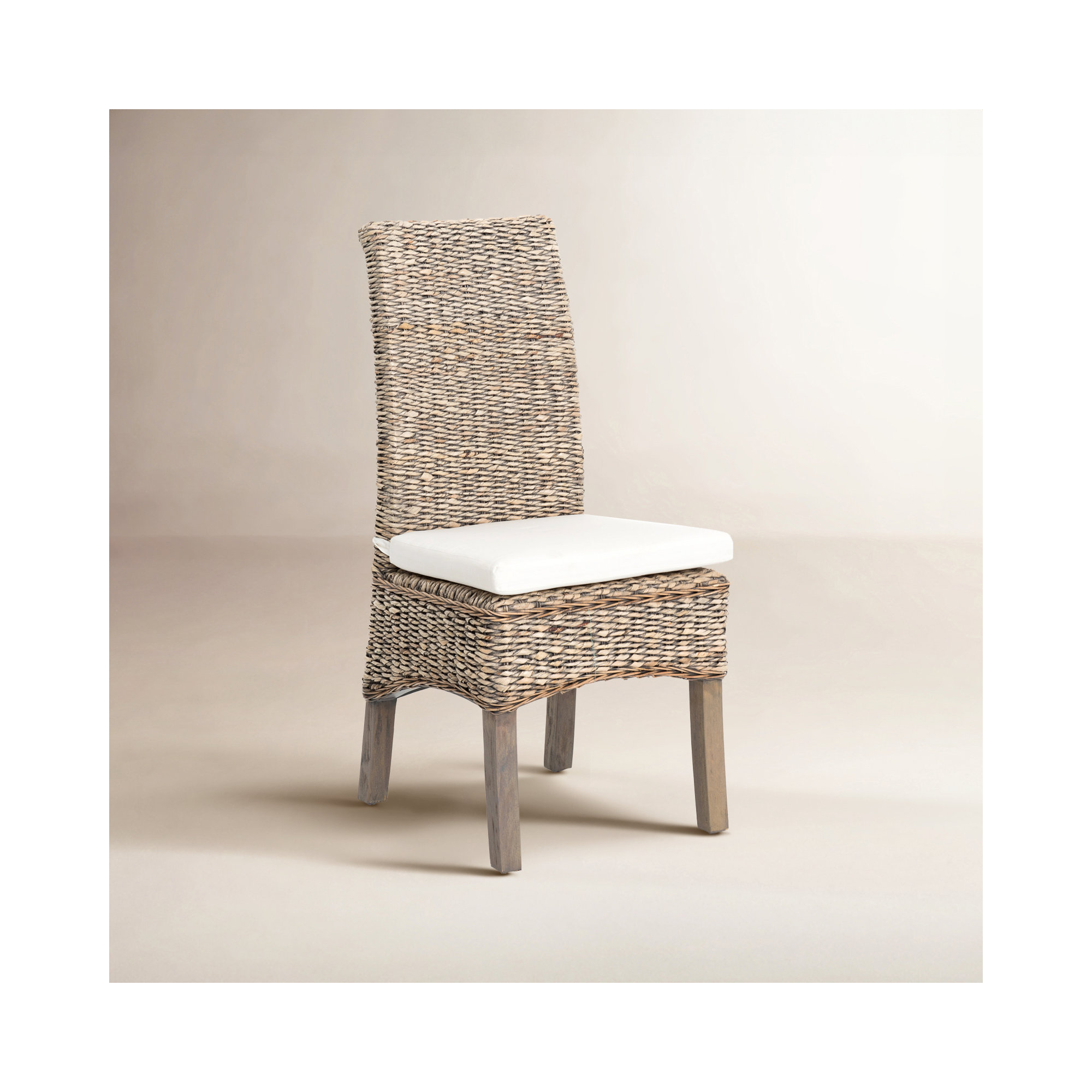 Lizzie Side Chair With Cushion, Gray Wash