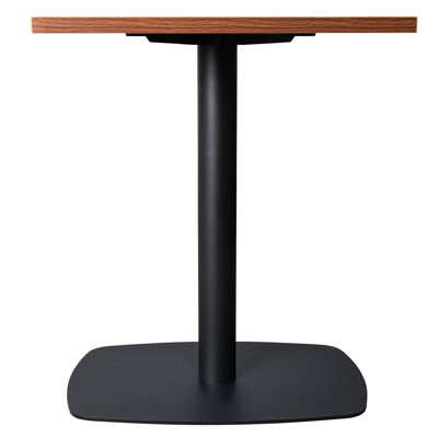 Table de salle à manger 24 po à plateau carré en panneau de fibres à densité moyenne avec base carrée en acier inoxydable pour 2 à 3 personnes et table de salle à manger pour les cafés