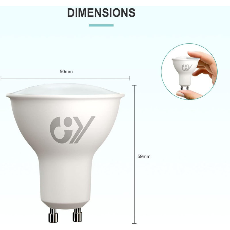 GY GU10 LED Bulb 4.9W 790lm 4000K Energy Saving LED Bulb,The New UK Energy Efficiency Class B Replaces 80W, 110°Beam Angle Non-Dimmable, 10 Pack