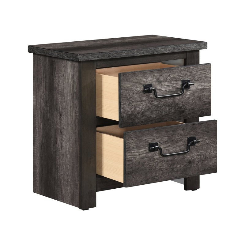 Table de chevet 2 chambres en gris - stratifié de bois pour une qualité supérieure