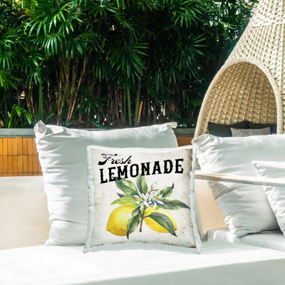 Coussin d'extérieur Rustic Fresh Lemonade par Creatif Belle