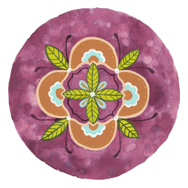 Maroon Mandala II by Rebekah Ewer - Wrapped Canvas Painting, 122cm H x 122cm W