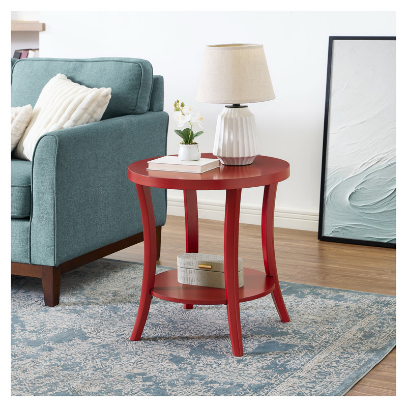 Table de bout avec tablette contemporaine rouge Perth