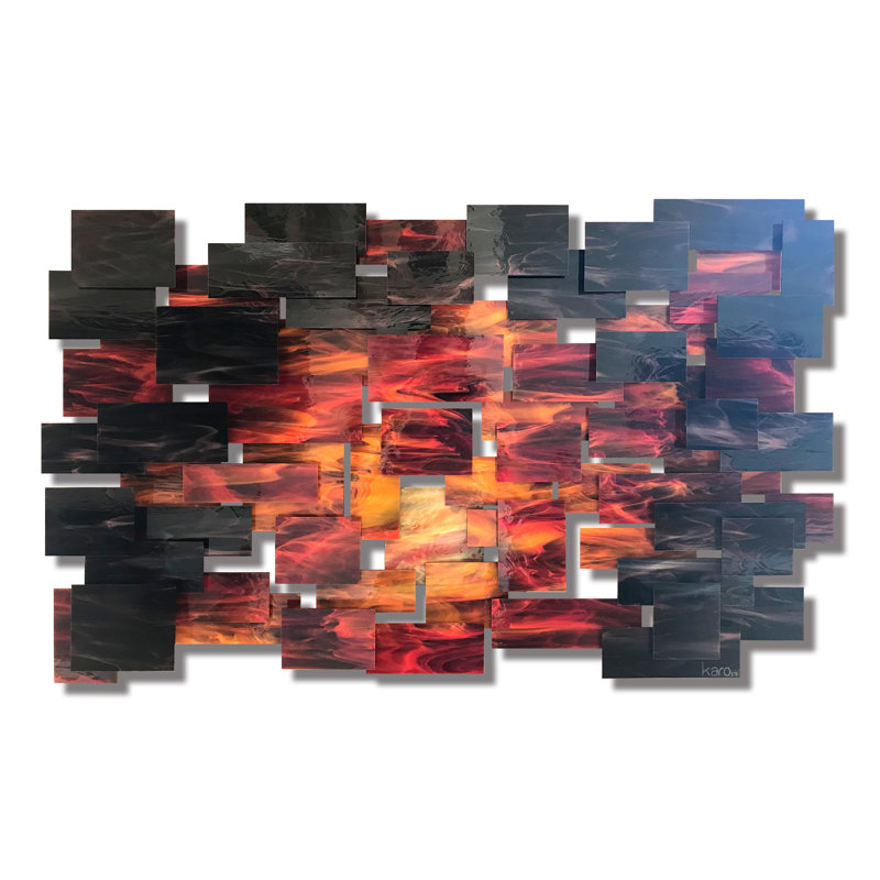 Dusk Handmade Modern Abstract Wall Decor, 29" H x 47" W x 4" D