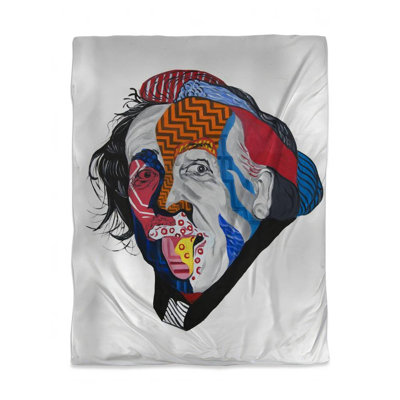 Blue Contemporary Shapes Twin Duvet Cover - Abstract Einstein